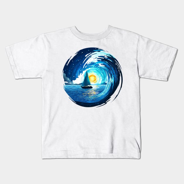 Sea Wave Kids T-Shirt by Prok_Art